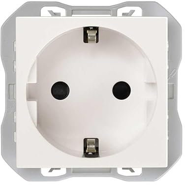 Base de enchufe schuko 16A 250 V~ con sistema de embornamiento a tornillo blanco mate Simon 270