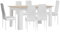 S & S Saldos y Stocks Pack Mesa de Comedor o Cocina Blanco y Cambria + 6 Sillas en Polipiel/Metal Blanco