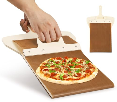 Pala Pizza Deslizante con Mango 55x38cm,Sliding Pizza Peel,Sliding Pizza Shovel Pala de pizza deslizable,Pala Pizza Deslizante Multifunción,Pala Pizza Deslizante,Pala Pizza Antiadherente,Pala Pizza