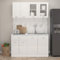Faroom Mueble de Cocina 4 Piezas, Cocinas Completas, Juego de Muebles de Cocina Completa Cocinas Completas sin Superficie de Trabajo Blanco con Brillo