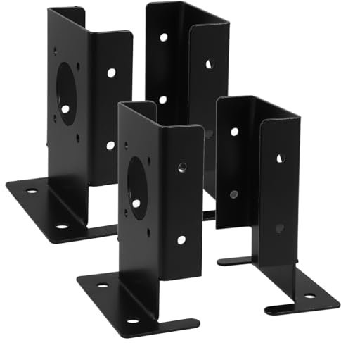 ANDRESLAD 4 Stück Pavillonhalterung Zaun Stehen Praktisches Zaunteil Sichtschutzzaun Zaunstütze Für Den Garten Kleiner Zaunrand Stütze Für Zaunfüße Zaun Basis Gartenzaun Ständer Black Eisen
