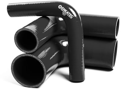 ENKATEC® Tubo in silicone a 90°, tubo per aria di carica, tubo del radiatore ID 13-114 mm, dimensioni a scelta, colore: nero, diametro interno: 70 mm