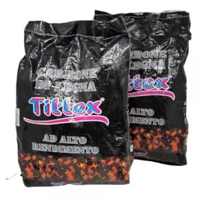 TEKHOME CARBONE DI LEGNA 2 KG Carbonella di legna ad alto potere calorico e massima resa per barbecue, forni a legna, camini, grill. 100% naturale, senzaleganti chimici. (2 pezzi)