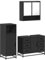 vidaXL 3-TLG. Badmöbel-Set Schwarz Holzwerkstoff, Badmöbelset, Badezimmerschrank, Unterschrank Bad, Badmöbel, Unterschrank Badezimmer