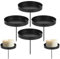 BUCOMTU Kerzenhalter Adventskranz, 8cm Schwarze Kerzenständer 4 Stück, Kerzenständer Adventskranz, säulenförmige Metallkerzenständer, Kerzentablett Atmosphäre Dekoration