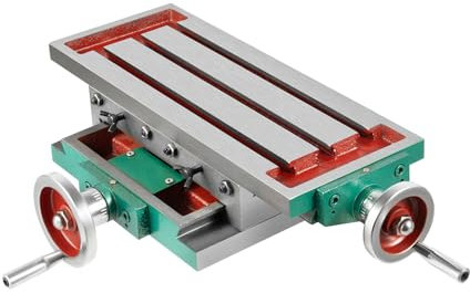 CCAUUB 450mm x 170 mm Kreuztisch Frästisch Koordinatentisch 2 Achse Tischbohrmaschine Frässchraubstock 110mm Bench Clamps Bohrtisch Fräsständer Einstellbar für Bohrtisch Milling Kreuzsupport