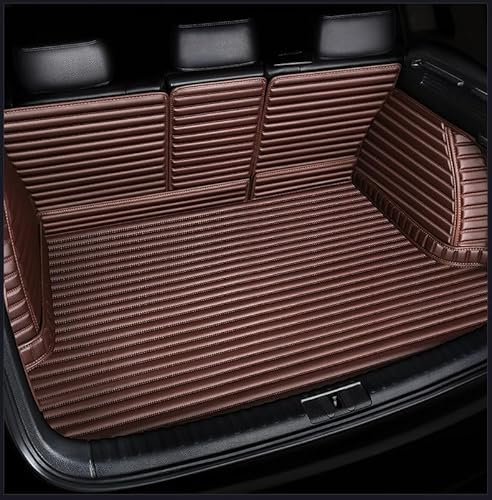RQLCS Coche Alfombrillas Maletero para Audi Q7 2016-2018 2019 2020 (5-Seater), Cobertura Completa Impermeable Antideslizante Antimanchas Bandeja Forro Protector,B-Brown