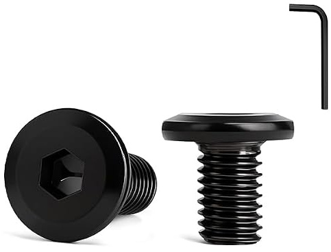 50 Stück M5x8 Schrauben, Flachkopf-Inbusschrauben | Schwarz oxidiert, Vollgewinde, Hochfester Kohlenstoffstahl, inkl. Inbusschlüssel
