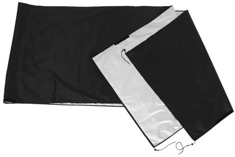 TOYANDONA Enrouleur De Couverture De Piscine Noire 490x96cm pour Piscine Enterrée Sol Protection Solaire Résistante Imperméable Cordon De Serrage Nappe Extérieure Anti-poussière Et Intempéries