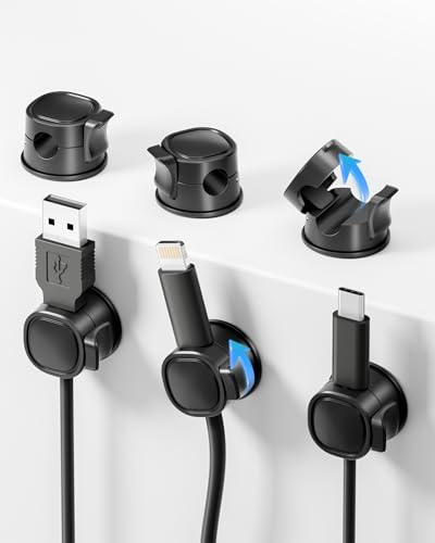 360° Rotatable Spring Cable Holder Clips - No-Residue Wire Keeper