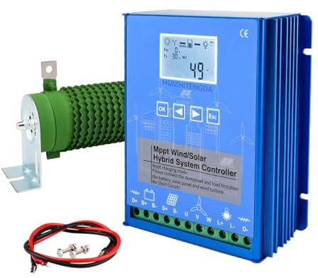 HUIZHITENGDA 48v, Contrôleur De Charge Hybride Solaire De Vent 3000W-9000W MPPT, Régulateur De Contrôleur Solaire Auto Match 12V 24V 48V avec Écran LCD pour Régulateur Intelligent De Panneau Solaire