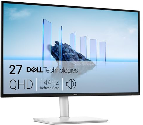 Dell 27 Plus QHD Monitor - S2725DSM - 27-inch QHD (2560x1440) 144Hz 1ms Display, 2 x 3W Speakers, HDMI/DisplayPort 1.4 Connectivity, Height/Tilt/Pivot/Swivel Adjustability, AMD FreeSync - Ash White