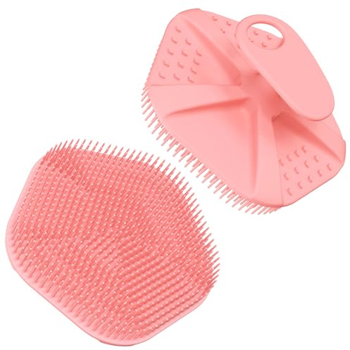 Redfly Silicone Back Scrubber for Shower Brush, 44cm Long Handled Silicone Body Scrubber for Men & Women, Double Sided Shower Scrubber for Body Brush Exfoliator and Massage (LightPink)