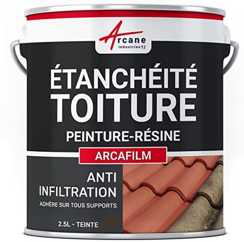 Étanchéité Toiture : Peinture résine d'étanchéité ARCAFILM pour Toit et Tuile - 2.5 L Brun - ARCANE INDUSTRIES