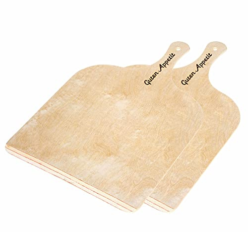 Gräwe Pala de pizza hecha de madera contrachapada de alta calidad, 1 pieza, madera, beige, 2 unidades
