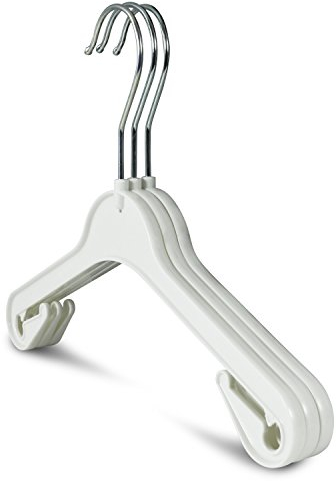 famy.Shop Kinder-Kleiderbügel in weiß aus Kunststoff, 20 Stück für Babys, 26cm