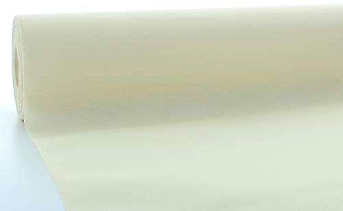 Mank Tischdeckenrollen PE beschichtet Uni | wasserabweisend | Rollenware 120 cm x 25m stoffähnlich Tischdecke für Gastronomie | (Creme)