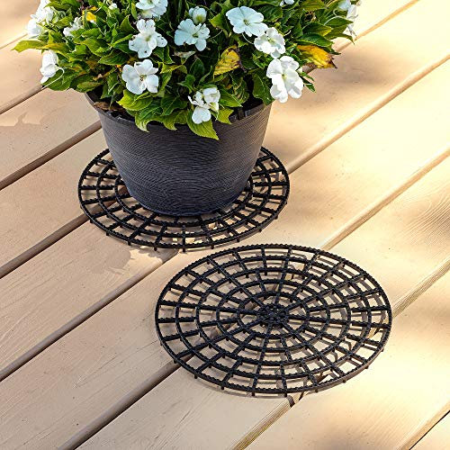 MISTIC COOL Patio & Deck Floor Protector (Set of 2) | 12 in Perfect Trivet | Plant Base | Outdoor Plant Stand