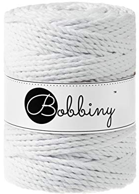 Bobbiny Makramee-Schnur, XXL, 5 mm, 3-lagig, Weiß, 100 m