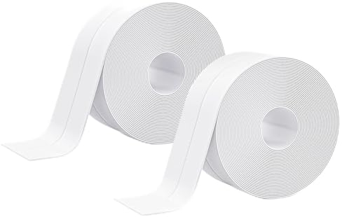 Dichtungsband, 2 Stück, 3,8 cm x 30 m, Dichtungsband für Badewanne, selbstklebendes Dichtungsband für Küche, Arbeitsplatte, Waschbecken, Badezimmer, WC und Badewanne, Bodenwand Kantenschutz