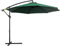 Outsunny Ampelschirm Ø300 cm neigbar Sonnenschirm mit UV-Schutz Kurbelschirm mit Ständer, Kurbelvorrichtung, Marktschirm Gartenschirm Sonnenschutz für Balkon Garten Terrasse Grün