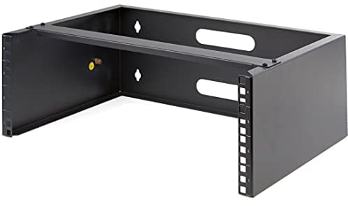 StarTech.com 4U Wall Mount Network Rack - 14 Inch Deep (Low Profile) - 19 Patch Panel Bracket for Shallow Server and IT Equipment, Network Switches - 44lbs/20kg Weight Capacity, Black (WALLMOUNT4)