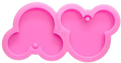 Guratapa Shiny Glossy S Cute Mouse Head Shape Silicone Molds for DIY Craft Keychain Polymer Clay Mold Epoxy Pendant Resin Crafting Making Cake Decoration Fondant Mould