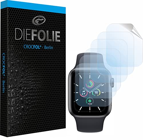 Crocfol Schutzfolie vom Testsieger [6 St.] kompatibel mit Apple Watch 4/5 / 6 / SE 40mm - selbstheilende Premium 5D Langzeit-Panzerfolie (40mm)