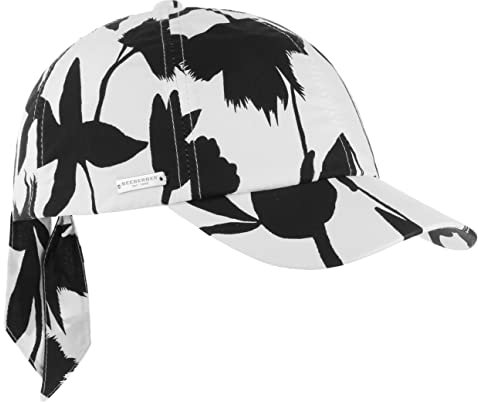 Seeberger Twotone Flower Cap Damencap Baseballcap Sommercap Sonnencap (One Size - schwarz)