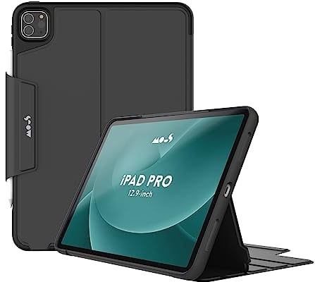 Mous Schutzhülle für iPad Pro 12,9 Zoll 5. Generation (2021) und 6. Generation (2022) - iPad Pro 12,9 Hülle mit Stifthalter und integriertem Ständer