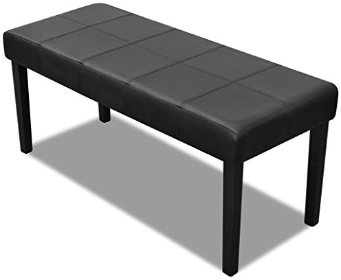 Leepesx Banco, Mueble Camper, de Cuero Artificial Negro