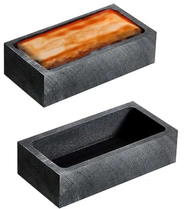 Tiamu Lot de 2 Moules à Lingots en Creuset 1kg, Moule à Creuset en À Haute Pureté pour Fonte, Raffinage Or, Argent, Métal, Aluminium, Cuivre, Laiton