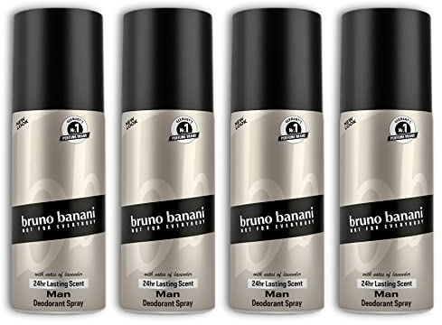 bruno banani Man Deodorant Deo Körper Spray Deospray 4 x 150 ml