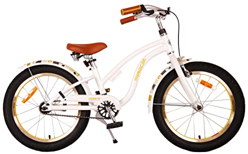 Volare Miracle Cruiser Kinderfahrrad - Mädchen - 18 Zoll - Weiß - Prime Collection