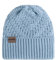 KNIT FACTORY - Sally Mütze - Strickmütze für Damen und Herren - Beanie - Wintermütze mit Wolle - Robusten Look - Hochwertige Qualität - Celeste