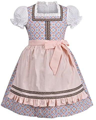 Sunny Fashion Mädchen Kleid Mädchen Kleid Rosa Deutsche Dirndl Oktoberfest Bier Kleidung Bayerisch Festival Gr. 158