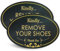 CARGEN Kindly Remove Your Shoes - Welcome Sign Oval 6.3 x 3.8 Black