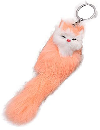 Uposao Mini Porte-clés en Peluche, Pendentif Porte-clés Renard en Peluche Mignon Animal Jouet Porte-clés Artificiel Duveteux Voiture Charme Pendentif Cadeaux Créatifs Téléphone Portable Jouet Sac