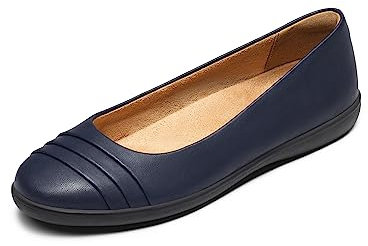 DREAM PAIRS Women's Flats with Arch Support, Ballet Flats for Women Dressy Comfortable, Round Toe & Slip On Office Shoes SDFA2306W,Size 9,Navy,SDFA2306W