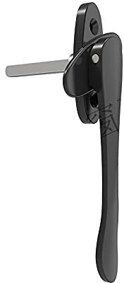 Poignée de Fenêtre Poignée de fenêtre d'écran de fenêtre à battants en alliage d'aluminium poignée de porte pliante en acier carré plat mince (Color : BLACK)
