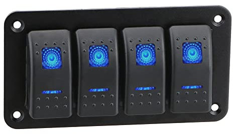 Riloer Pannello interruttore combinato a 3/4/5/6/8 gang, 12 V/24 V, pannello interruttore a levetta modificato con luce LED, universale, per barche, auto, camper, roulotte