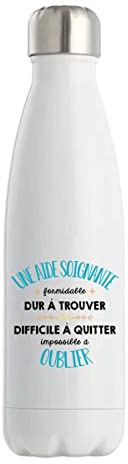 Bouteille Isotherme Une Aide Soignante Formidable | Gourde Thermos cadeau amie collègue de travail, départ retraite