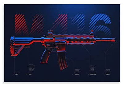 CSGO HK416 Poster Dekorative Malerei Leinwand Wandkunst Wohnzimmer Poster Schlafzimmer Malerei, Leinwand Kunst Poster Und Wandkunst Bilddruck Moderne Familienzimmer Dekor 12x18inch(30x45cm)