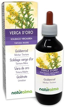 Goldrute (Solidago virgaurea) Kraut mit Blüten Alkoholfreier Urtinktur Naturalma - Flüssig-Extrakt Tropfen 200 ml - Nahrungsergänzungsmittel - Veganer