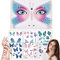 Sugeru 7pcs Schmetterling Face Art & Tattoo Sticker - Butterfly,ablösbare Gesicht Aufkleber, Temporäre Tattoos, Glitzer Face Paint für Fasching, Karneval, Halloween, Kinder und Erwachsene, bunt