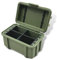 Batterie/Akku Aufbewahrung Box Batteriekasten Batteriekiste Batteriebox Minikiste Minibox Armee/Militär Olive/Tarnfarbe für Batterien + Akkus AA, AAA, 9V, Leer - Geschenk für Männer (4 - Einteilung)