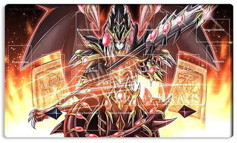 New Mlikemat Playmat Red Eyes Dark Dragon, TCG CCG OCG Sammelkartenspielmatte mit Zonen + gratis Tasche (ZD014-641-A)