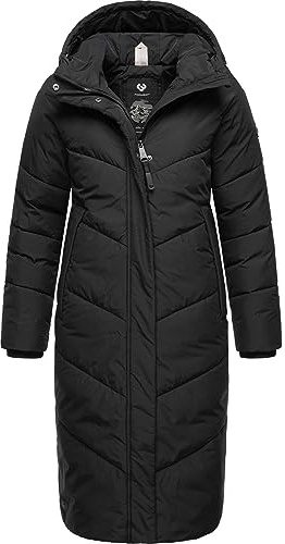 Ragwear Damen Winterjacke langer Regenmantel Steppmantel wasserdicht warm gefüttert mit Kapuze Suminka XS-6XL