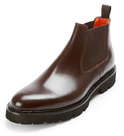 BRITISH PASSPORT - Stivaletti Bassi Chelsea Boot Invernali da Uomo in Vera Pelle Soletto in Memory Foam - Suola in Gomma Superleggera - Taglia 44, Marrone Scuro - Made in Italy
