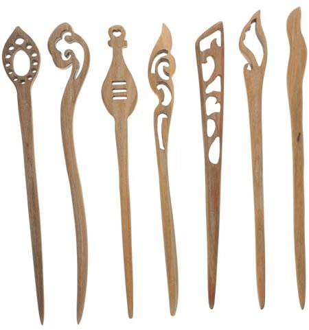 minkissy Horquillas Vintage Cabello 7 Piezas Tamaño Mediano Palos De Madera Cabello Mujer Accesorios Retro Para Peinados Tradicionales